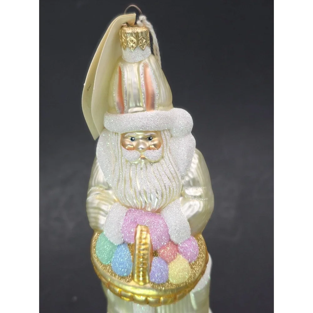 VTG Patricia Breen Easter‎ Santa Glass Ornament 1999 W/Tag 7